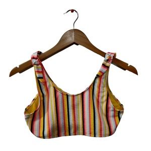 Wonder nation colorful striped bikini top